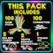 Bulk Party Supplies 205 Piece Glow in The Dark 100 Glow Sticks with Eye Glasses, Bracelets, and Connectors